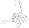 Scorpion single line art drawing, continues line Royalty Free Stock Photo